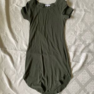 Olive green body con dress